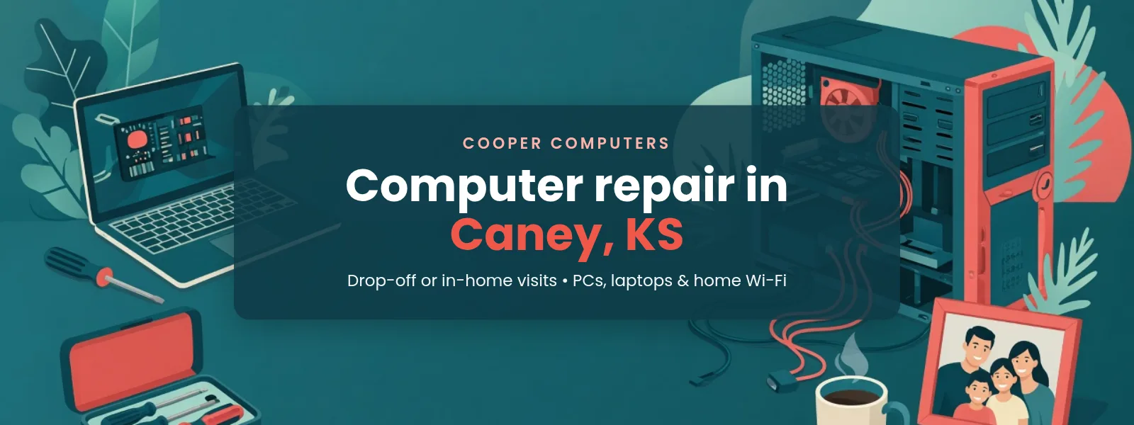 Illustration: Cooper Computers serving Caney, KS